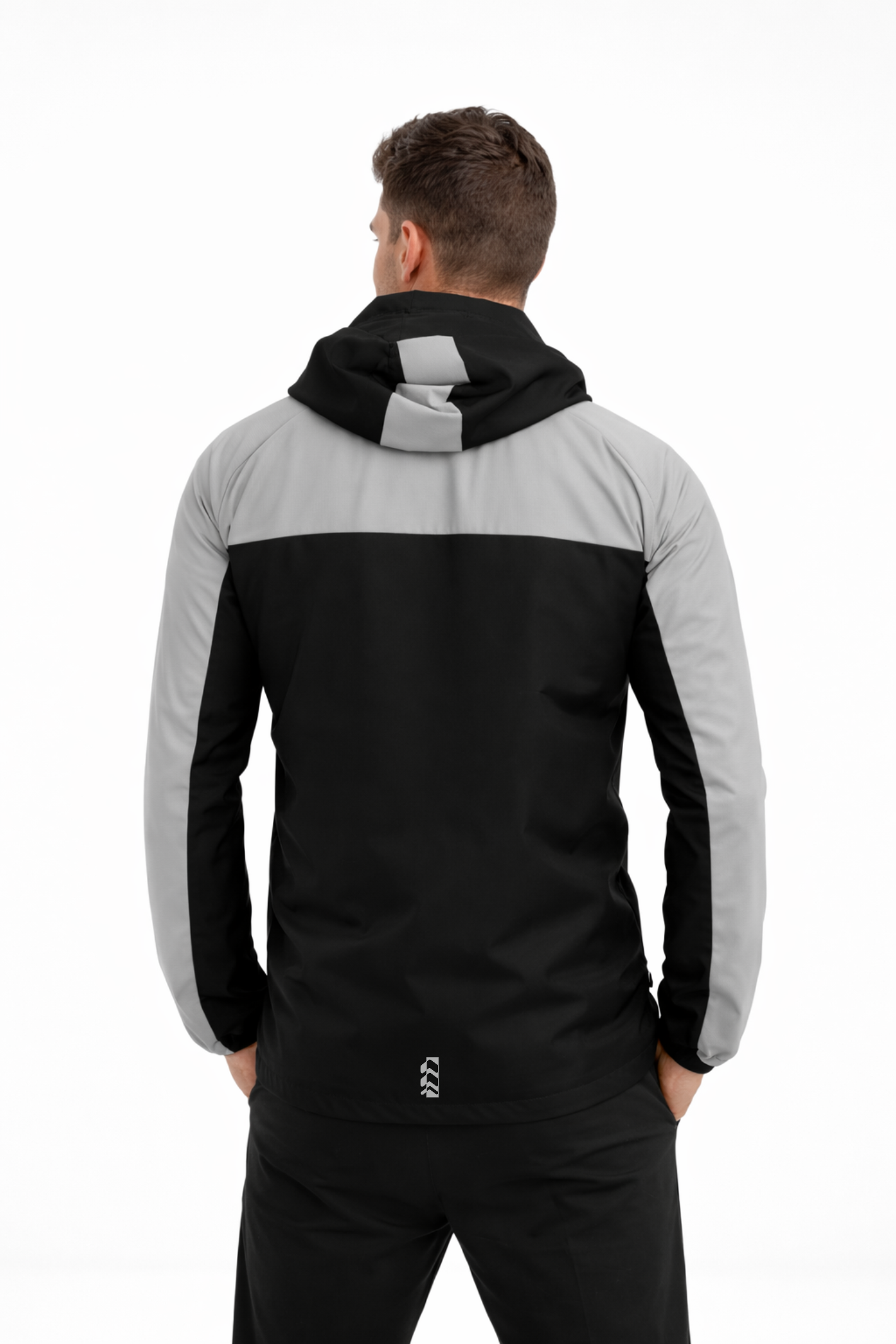 Chaqueta Cortaviento Negro/Gris reflectivo