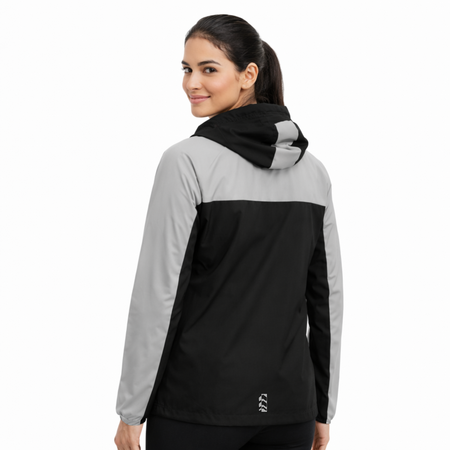 Chaqueta Cortaviento Gris reflectivo/Negro