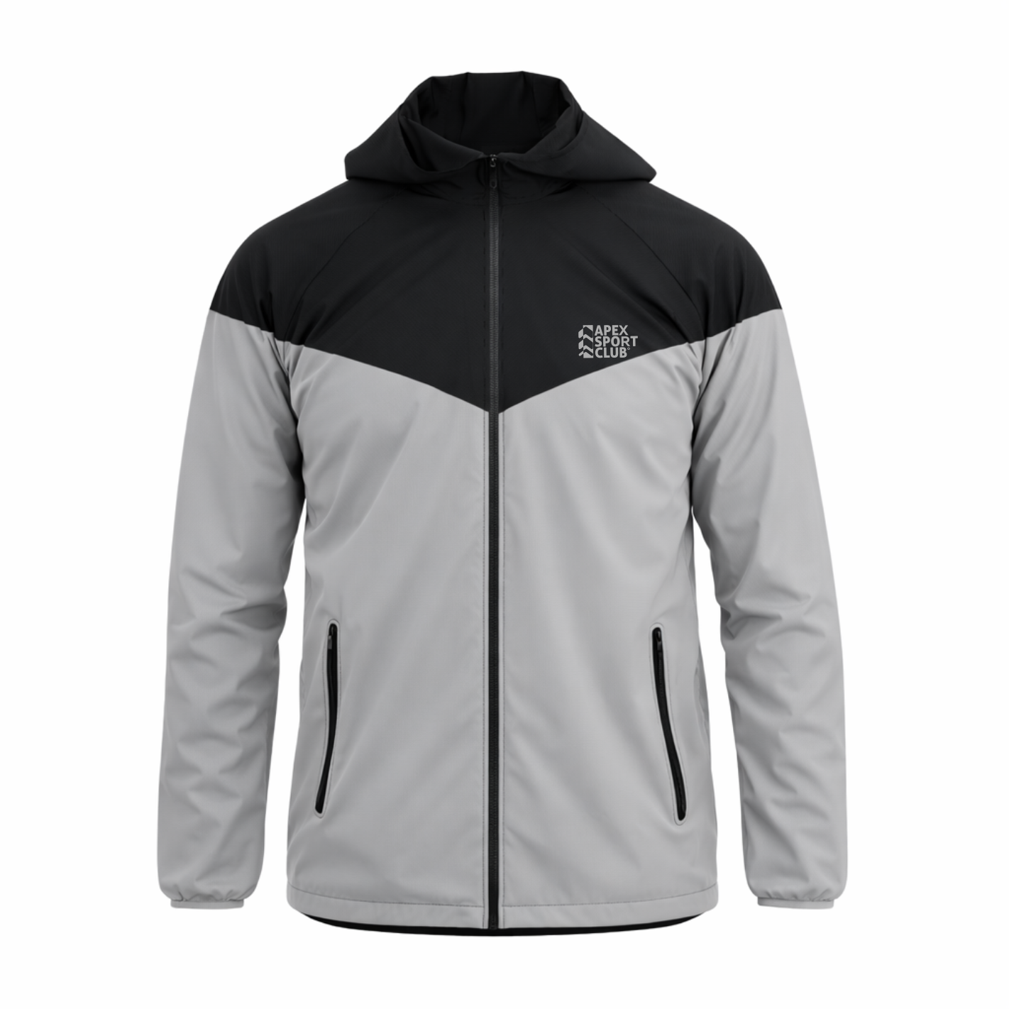 Chaqueta Cortaviento 100% poliéster Negro/Gris