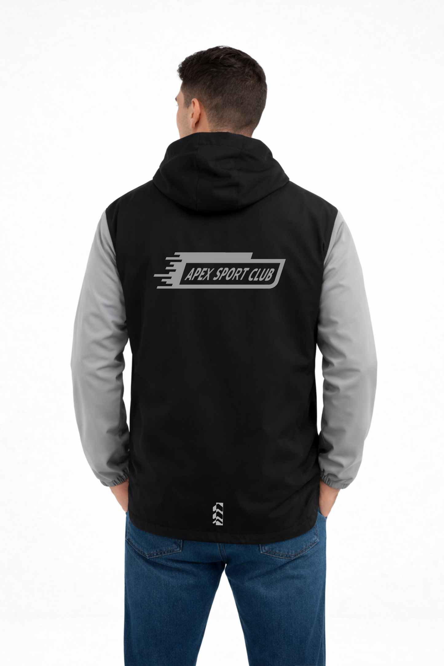 Chaqueta Cortaviento de corte Anorak Gris reflectivo/Negro